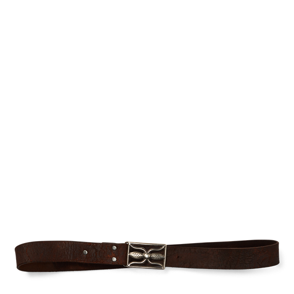 Distressed Leather Belt RRL 1