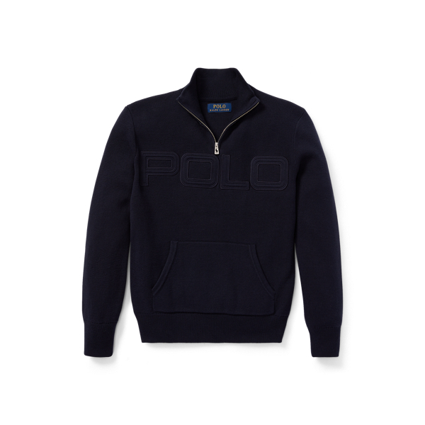 Men's polo half zip sweater hotsell