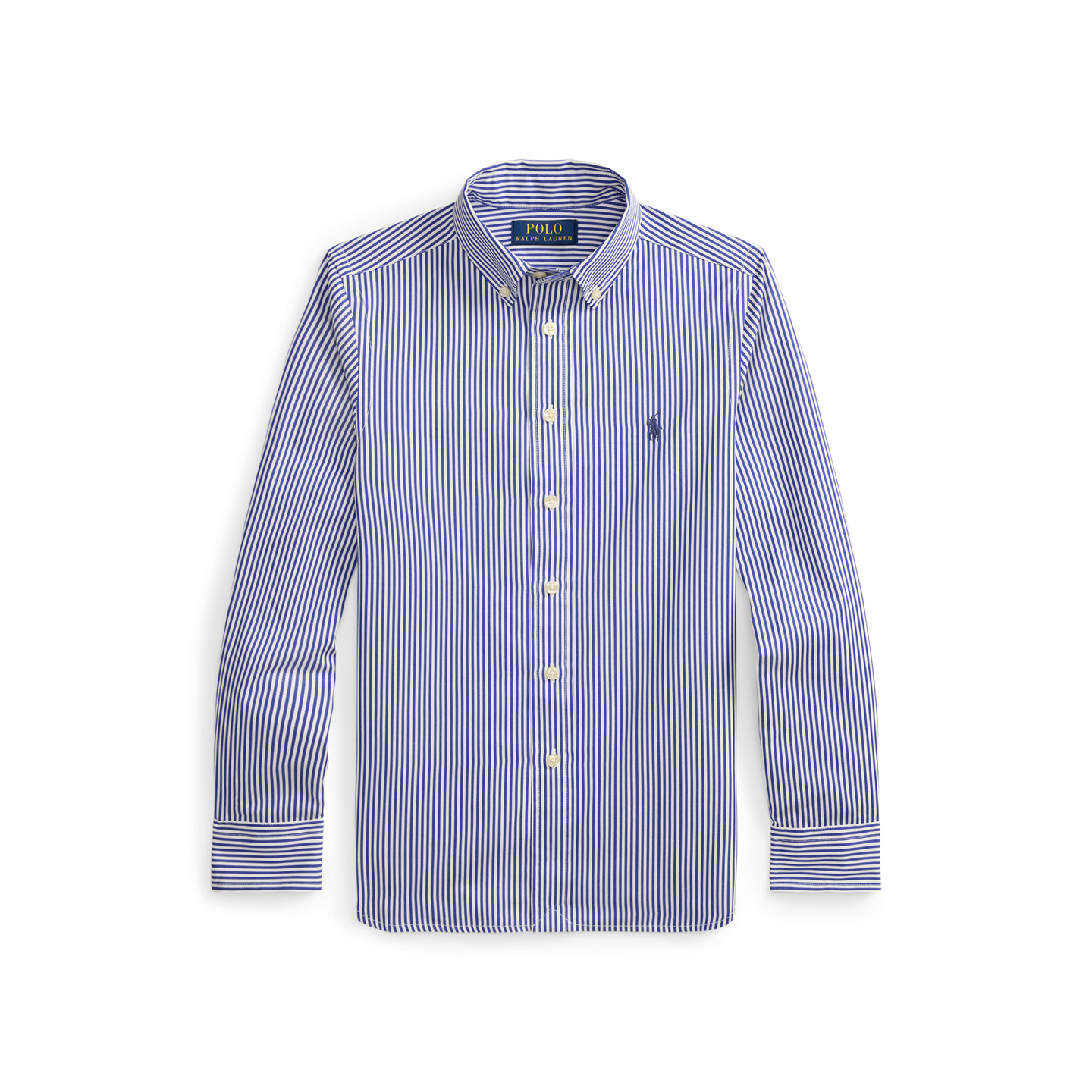 Детская рубашка Ralph Lauren Slim Fit Striped Cotton Dress Shirt, цвет: Тёмно-синий разноцветный — фото 5