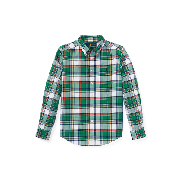 Plaid Cotton Twill Sport Shirt