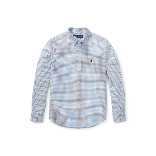 Plaid Stretch Cotton Shirt Boys 6-14 Years 1