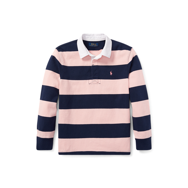 Opening Ceremony Pink Black Striped Collared Cotton Rugby outlet Polo Top Oversized XS