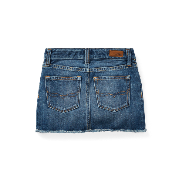 Bales Wash Frayed Cotton Denim Skirt Girls 2-6x 2