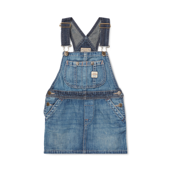 Salopette denim en coton Girls 1.5-6.5 Years en 1