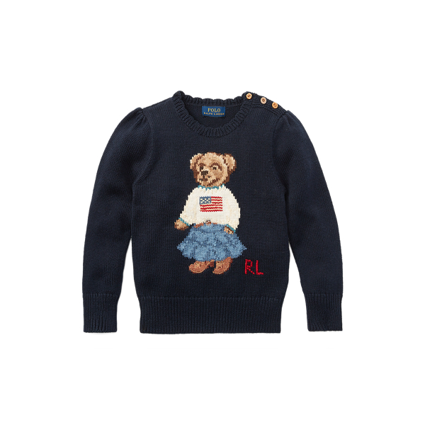 Polo sweater with teddy bear on sale