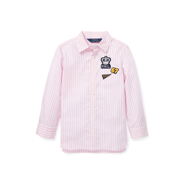 Powder Pink/White Baumwolltunika mit Bengal-Streifen GIRLS 1.5-6.5 YEARS 1