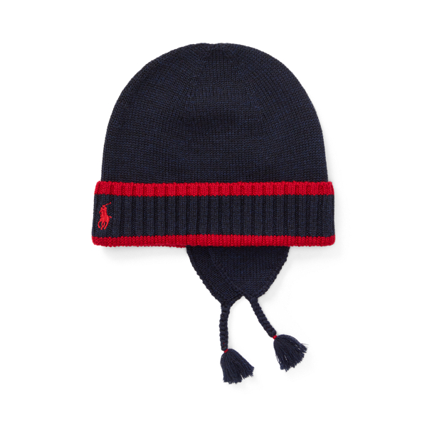 Hunter Navy Merino Wool Earflap Hat BOYS 1.5-6 YEARS 1