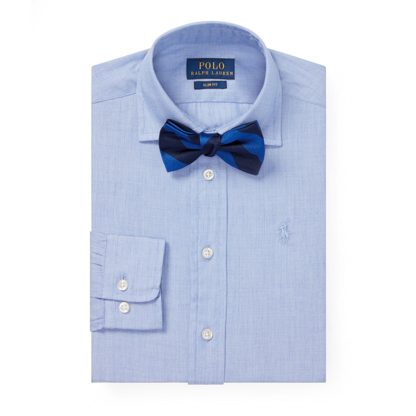 Детская рубашка Ralph Lauren Regent Slim Fit Cotton Dress Shirt, цвет: Синий — фото 1