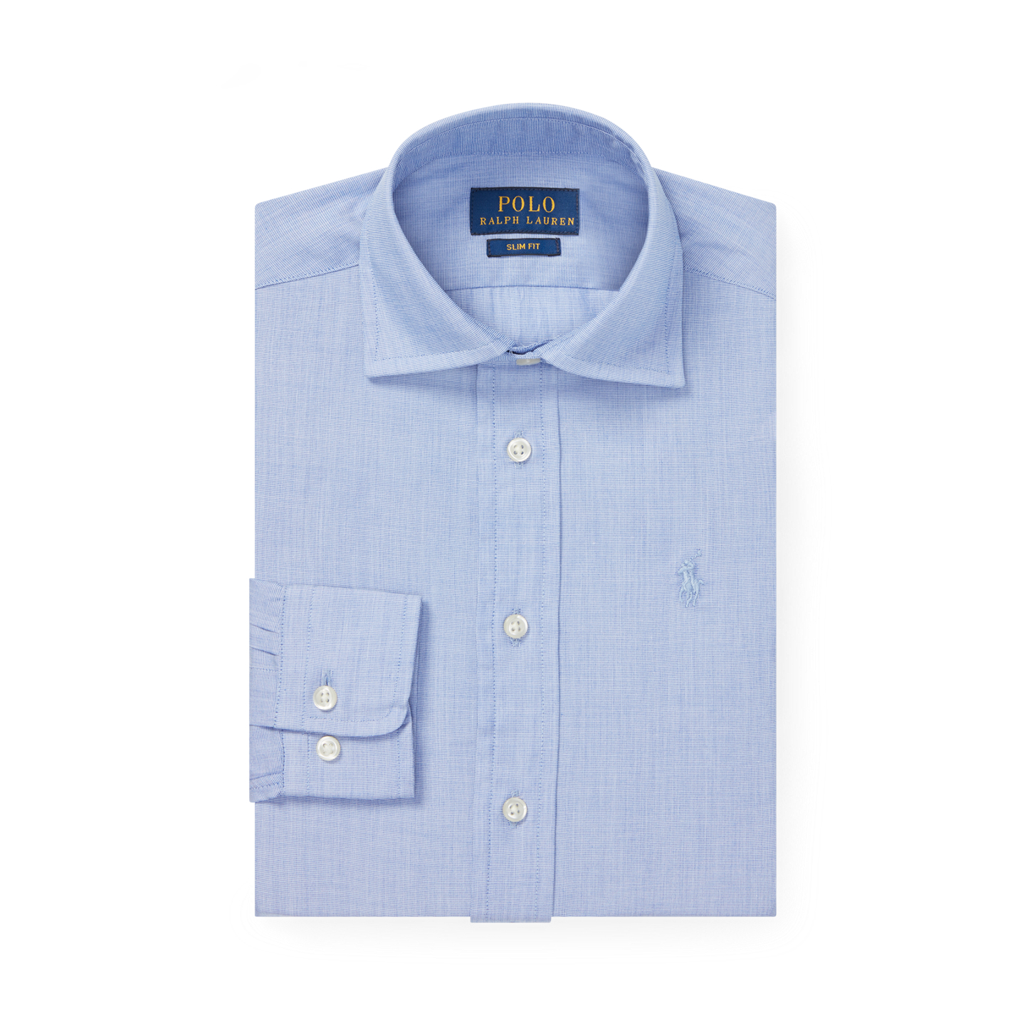 Детская рубашка Ralph Lauren Regent Slim Fit Cotton Dress Shirt, цвет: Синий — фото 3