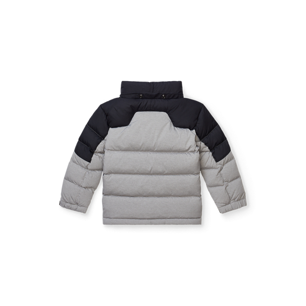 Light Grey Heather Quilted Ripstop Down Jacket Boys 2-7 2