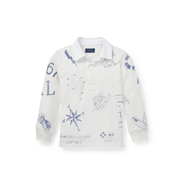 Cotton Graphic Rugby Shirt Boys 1.5-6 Years in 1