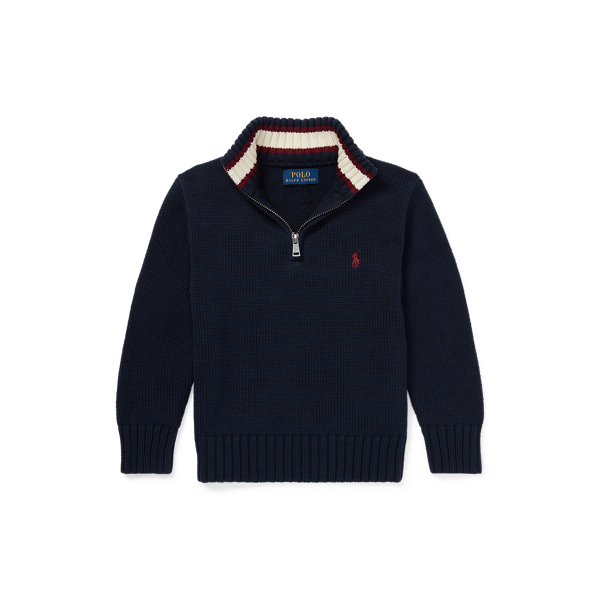 Cotton Half Zip Jumper for Boys Ralph Lauren UK