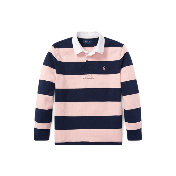 Gestreiftes Baumwoll-Rugby mit Pink Pony Boys 1.5-6 Years in 1