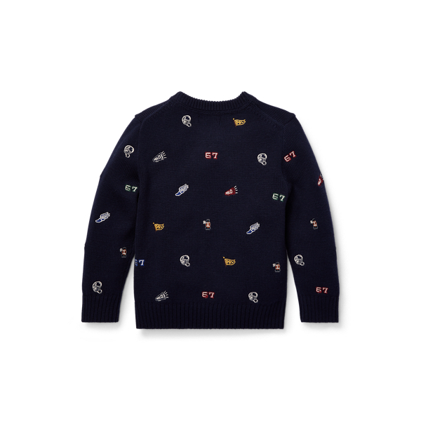 Hunter Navy Multi Embroidered Sweater Boys 2-7 2