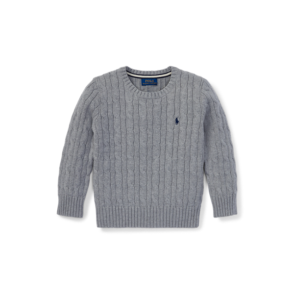 Cable-Knit Cotton Sweater Boys 1.5-6 Years em 1