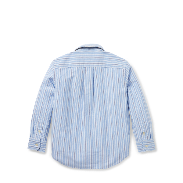 Blue Multi Striped Cotton Oxford Shirt Boys 2-7 2