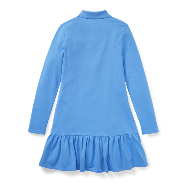 Harbor Island Blue Stretch Mesh Polo Dress Girls 7-16 2