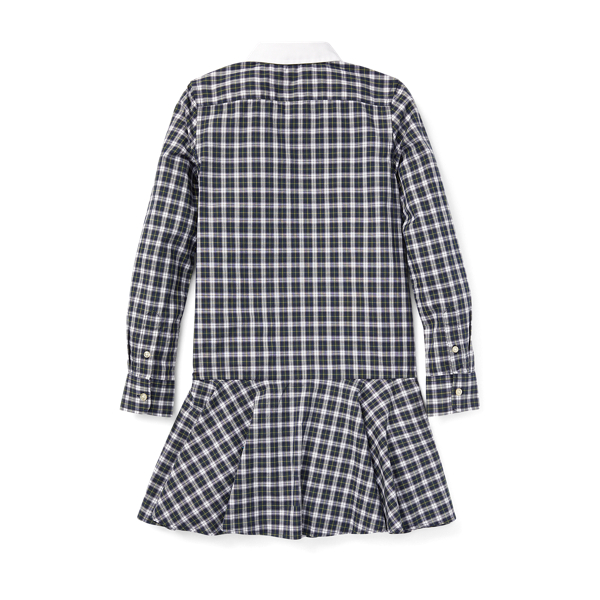Navy/White Multi Plaid Poplin Dress Girls 7-16 2