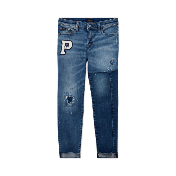 Chenille-Patch Distressed Jean Girls 7-14 Years 1
