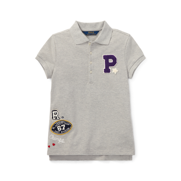 Patchwork Stretch Piqu&eacute; Polo Girls 7-14 Years 1