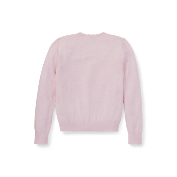 Hint Of Pink Heather Embroidered Cotton Cardigan Girls 7-16 2