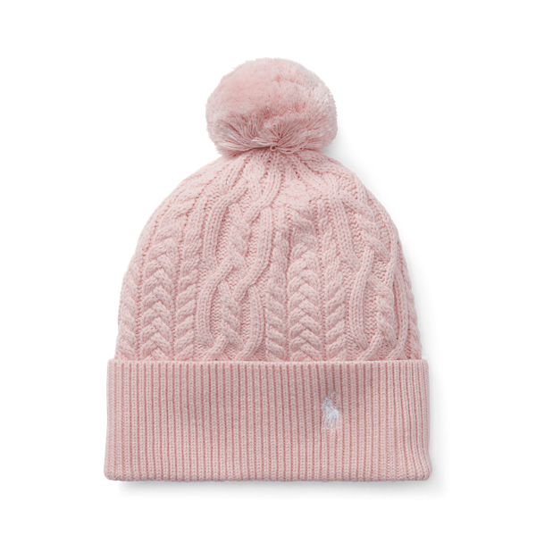 Aran-Knit Pom-Pom Hat Girls 7-14 Years em 1