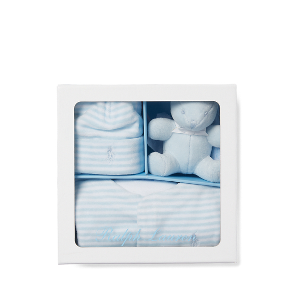 Set mit Strampler, M&uuml;tze und B&auml;r Baby Boy in 1