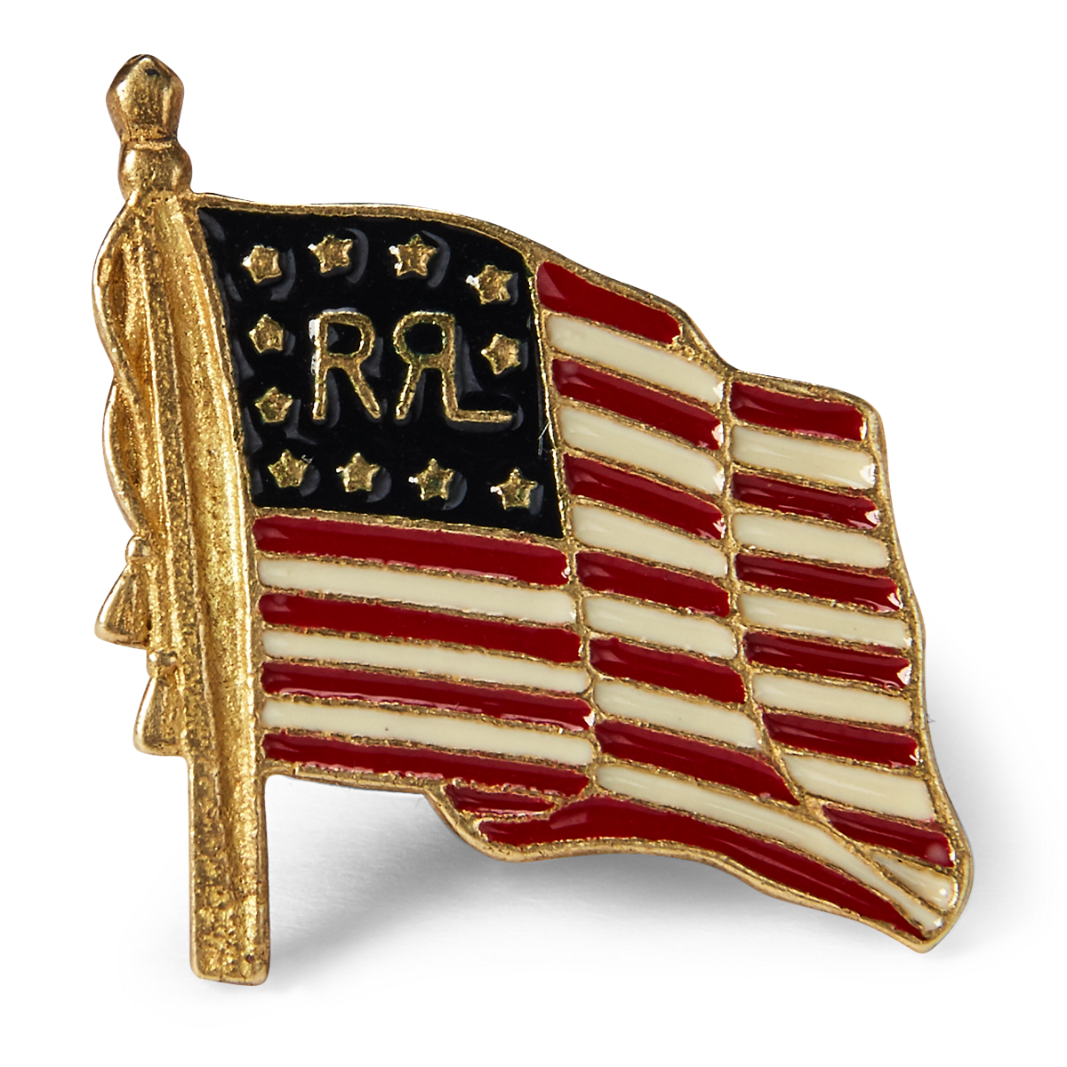 Polo Ralph Lauren ゴールド カラーピン Polo Ralph Lauren Gold Metallic Big Pony Crest Logo Striped