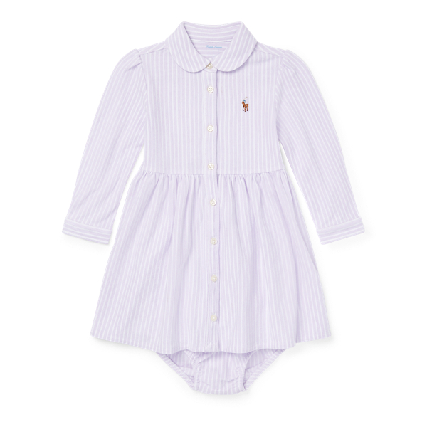 Striped Knit Oxford Dress & Bloomer Baby Girl 1