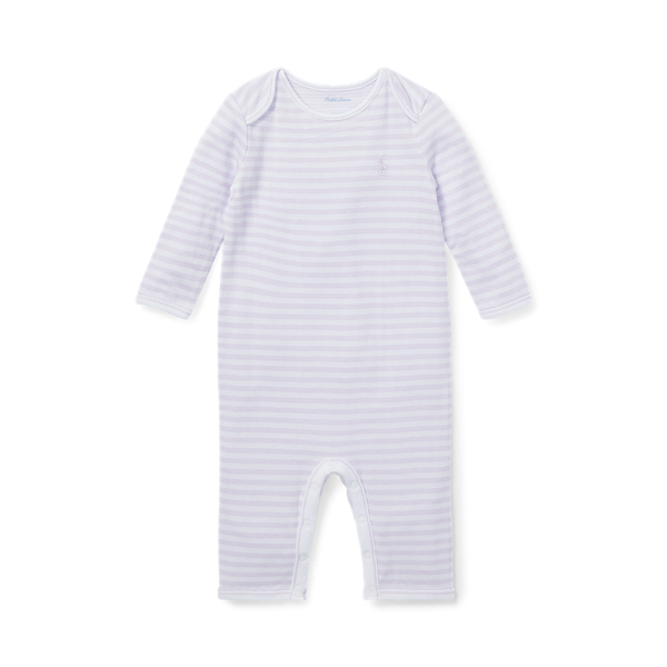 Striped Jacquard Coverall Baby Girl em 1