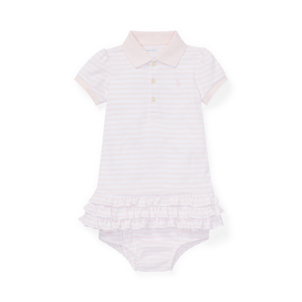 Striped Ruffled Polo Dress Baby Girl 1