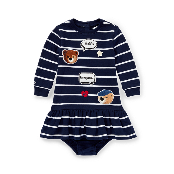 Striped Patch Dress Baby Girl 1