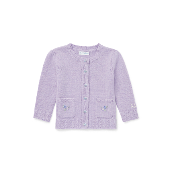 Embroidered Wool Cardigan Baby Girl 1