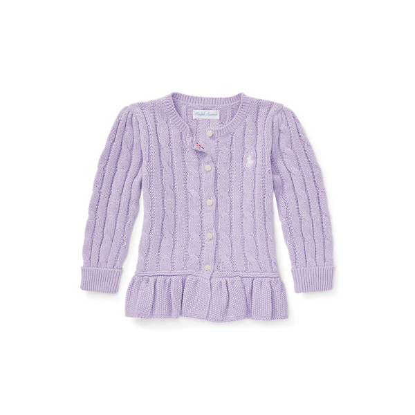 Zopfmusterstrickjacke mit Schößchen