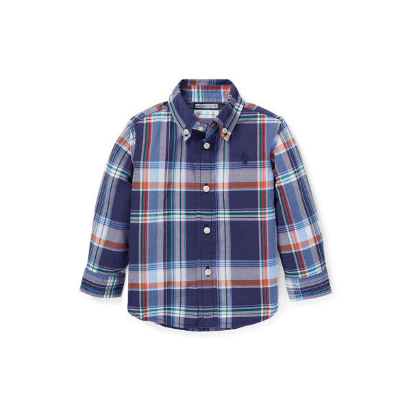 Plaid Stretch Cotton Shirt Baby Boy 1
