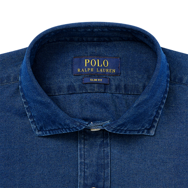 Indigo Slim Fit Indigo Twill Shirt Polo Ralph Lauren 7