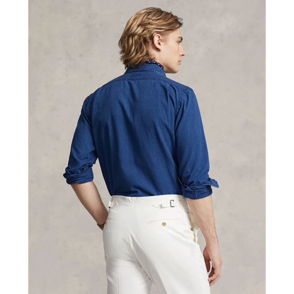 Indigo Slim Fit Indigo Twill Shirt Polo Ralph Lauren 5