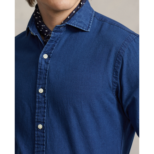 Indigo Slim Fit Indigo Twill Shirt Polo Ralph Lauren 6
