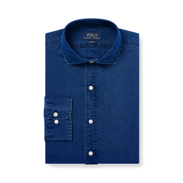 Men s Slim Fit Indigo Twill Shirt Ralph Lauren