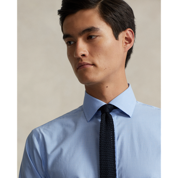 Mini Blue/White Custom Fit Checked Shirt Polo Ralph Lauren 6