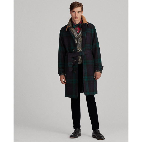 Tartan Wool Balmacaan Topcoat for Men Ralph Lauren UK