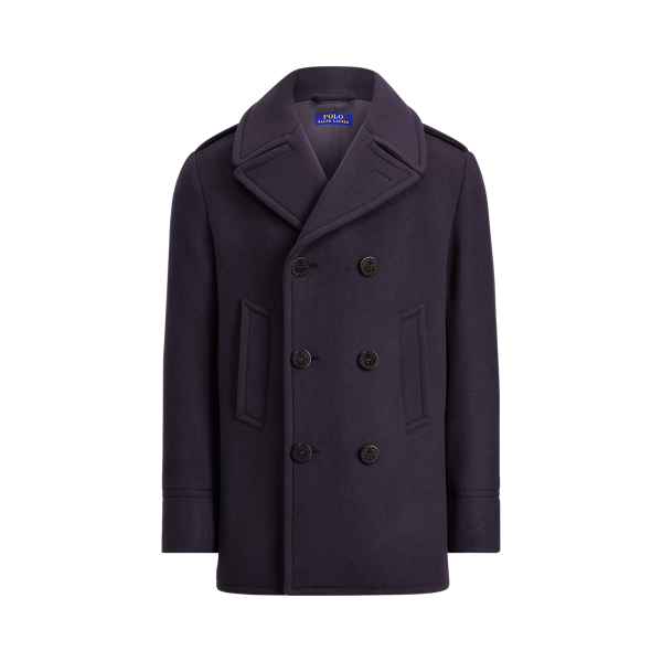 Polo Wool-Blend Melton hot Peacoat size Large Jacket sells for $589 at Macys