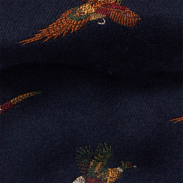 Navy Pheasant Wool-Silk Narrow Tie Polo Ralph Lauren 3
