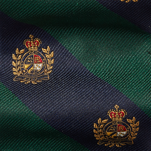 Green/Navy Silk Twill Narrow Club Tie Polo Ralph Lauren 3