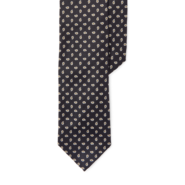 Navy Pine-Print Silk Narrow Tie Polo Ralph Lauren 4