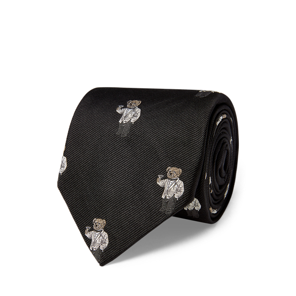 Martini Bear Silk Narrow Tie Polo Ralph Lauren 1