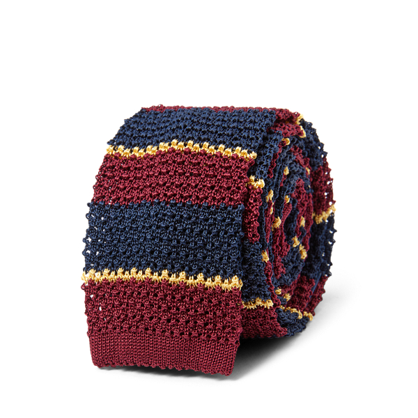 Striped Knit Silk Tie