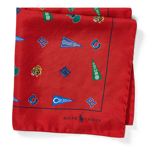 Red Collegiate Silk Pocket Square Polo Ralph Lauren 1