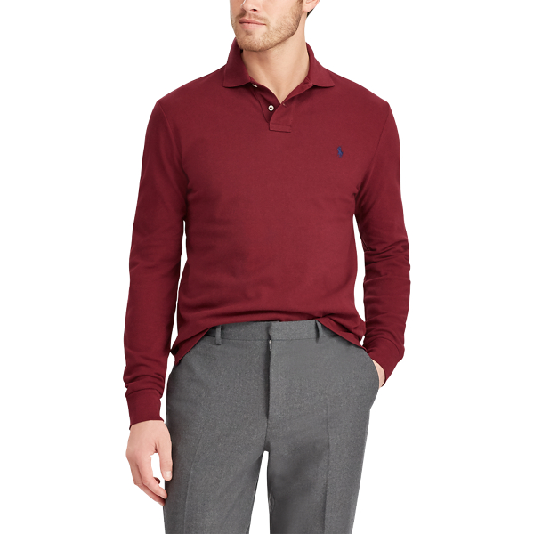 Classic Wine Custom Slim Fit Mesh Polo Shirt Polo Ralph Lauren 5