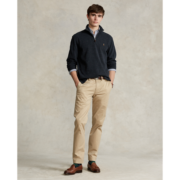 Black Marl Heather Estate-Rib Quarter-Zip Pullover Polo Ralph Lauren for fall 4